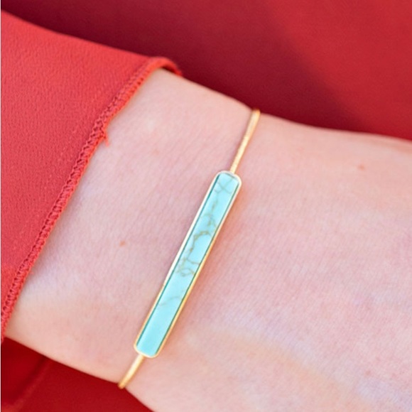 NWT ✅ KAI TURQUOISE COLORED STONE SLIDE SNAKE CHAIN BRACELET - Picture 6 of 10